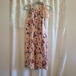 1 Bellambia Watercolor Floral Halter Tie Neck Dress